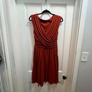 Burnt orange faux wrap front dress - Anthropologie - Velvet Brand